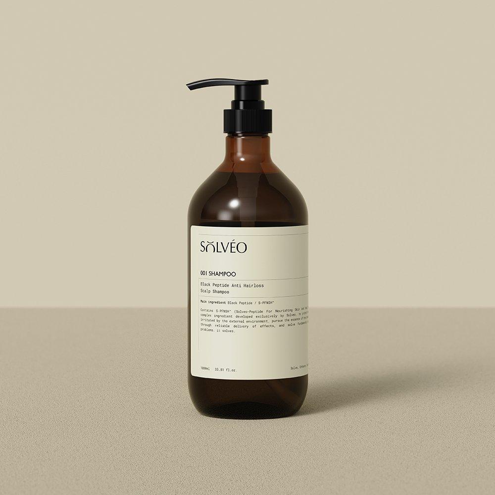 Black Peptide Scalp Strengthening Anti-Hair Loss Scalp Shampoo Large Capacity 1000ml