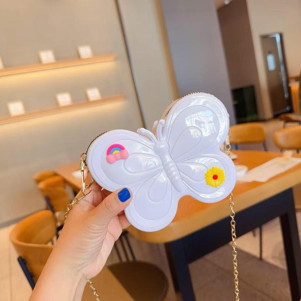 2025 Summer Colorful Butterfly Jelly Crossbody Mini Bag for Girls