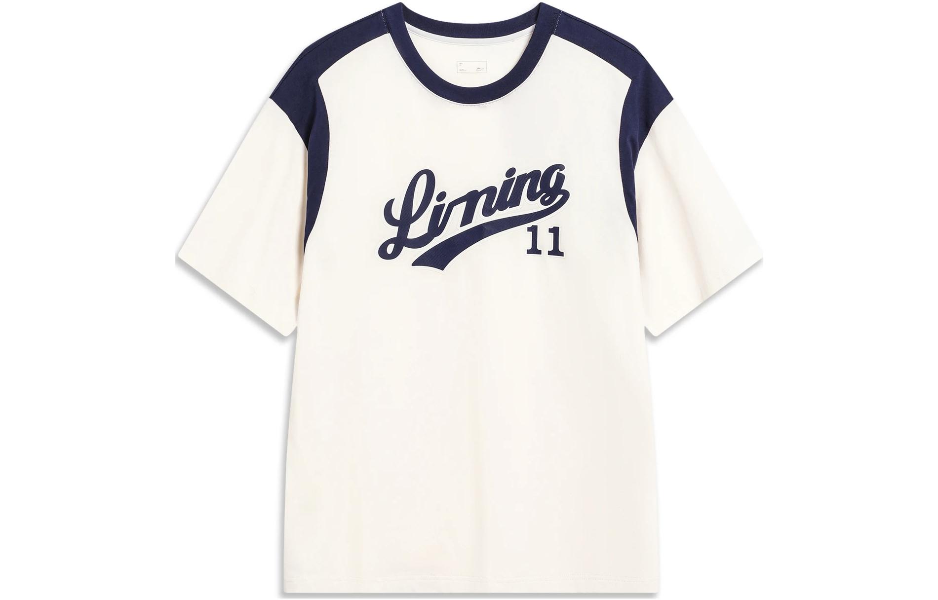 Li Ning Коллекция спортивной моды Футболка Унисекс Кремовый AHST855-2 L