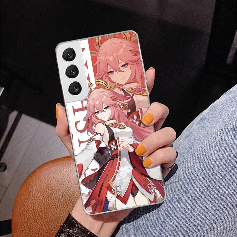Genshin Impact Anime Phone Case For Samsung Galaxy S24 S25 Edge S26 Ultra S23 S22 S21 Plus S20 FE + Personalized Print Cover Gal