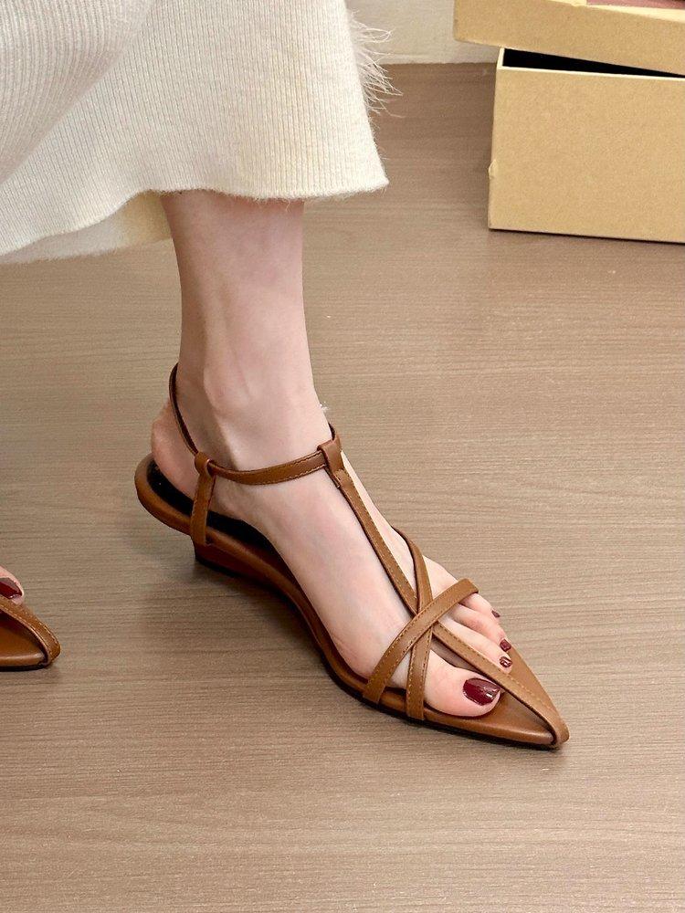 

Нишевые туфли-лодочки на высоком каблуке-клине, летний темперамент с юбкой, сандалии с ремешками 40 коричневый