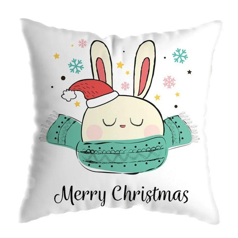 

Рождественская конфета снеговик узор модная подушка офисная подушка чехол для сиденья рождественский подарок чехол роскошный домашний декор 30x30cm бежевый