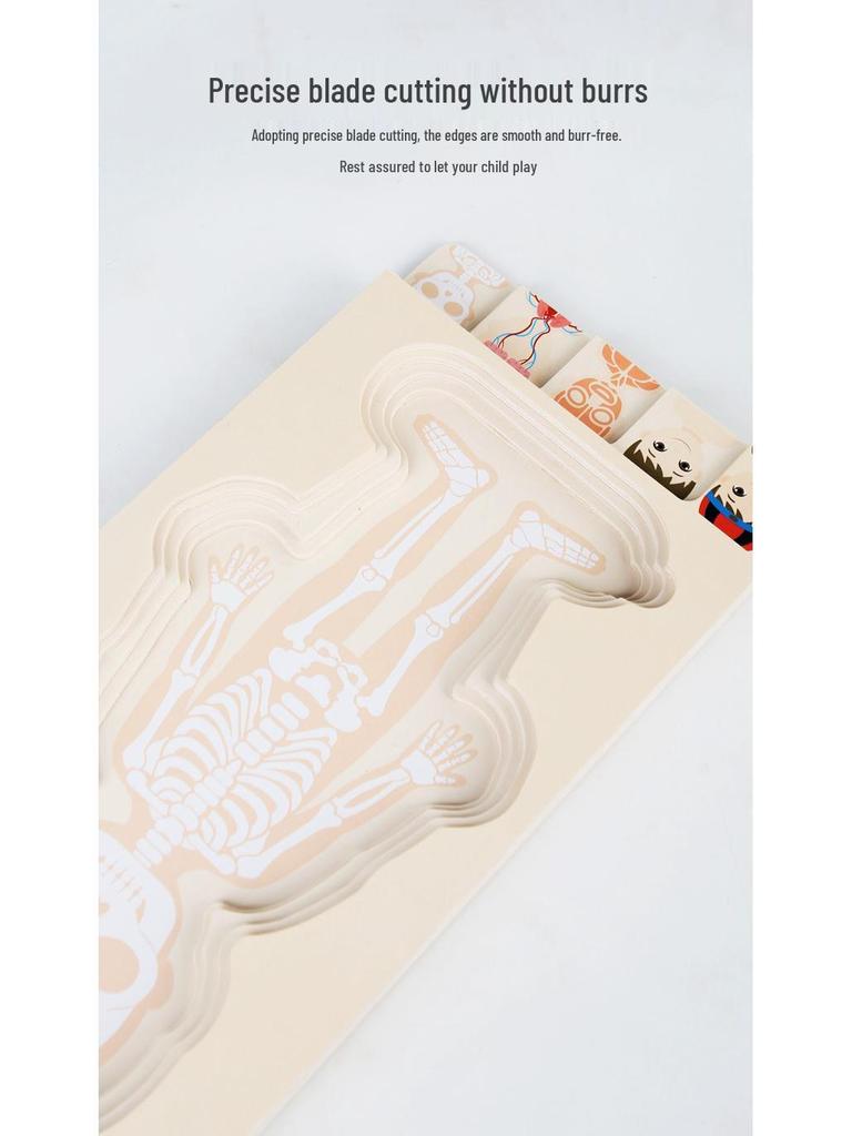 Wooden Multi-layer Body Structure Puzzle for Kids Ages 3-10 - Educational Toy for Early Learning