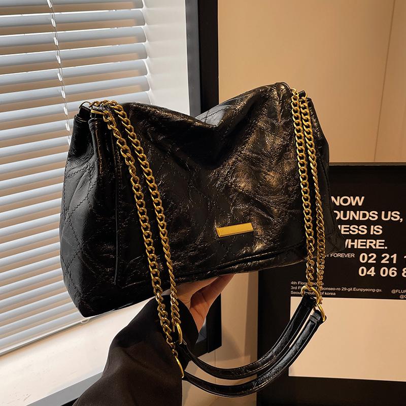 Rhombus Chain Bag Women's Large-capacity New Autumn and Winter Versatile High-end Women's Shoulder Messenger Bag