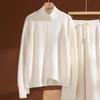 2025 A/W Wool Knitwear: Center Line, Irregular High Neck, Raglan Sleeves, Wool Base Layer.