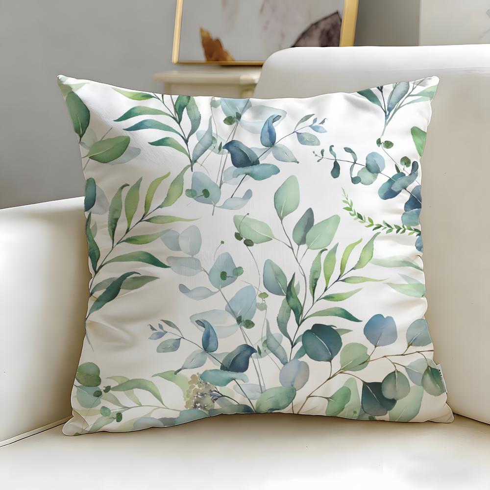 Leaf Cushion Cover Soft EasyWash Pillow Case Versatile for Couch Bed Travel and Office