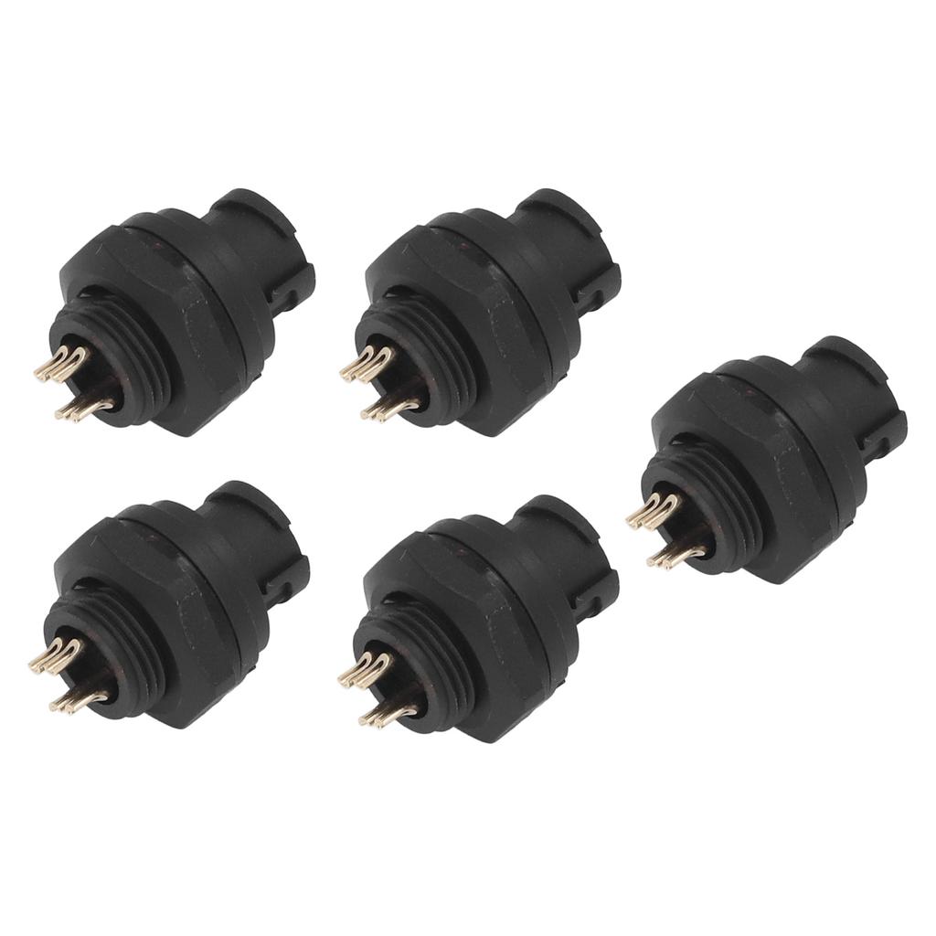 5 Pcs 4 Pin Front Panel Mount Socket 716in 28UNS Thread Connection Welding Wiring IP67 Aviation