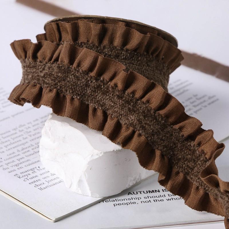 10 Yards Double-sided Wrinkled Pleated Lace Trim Ruffle Lace Edge Ribbon DIY Sewing Hair Bows Hat Clothing Decor Accessories