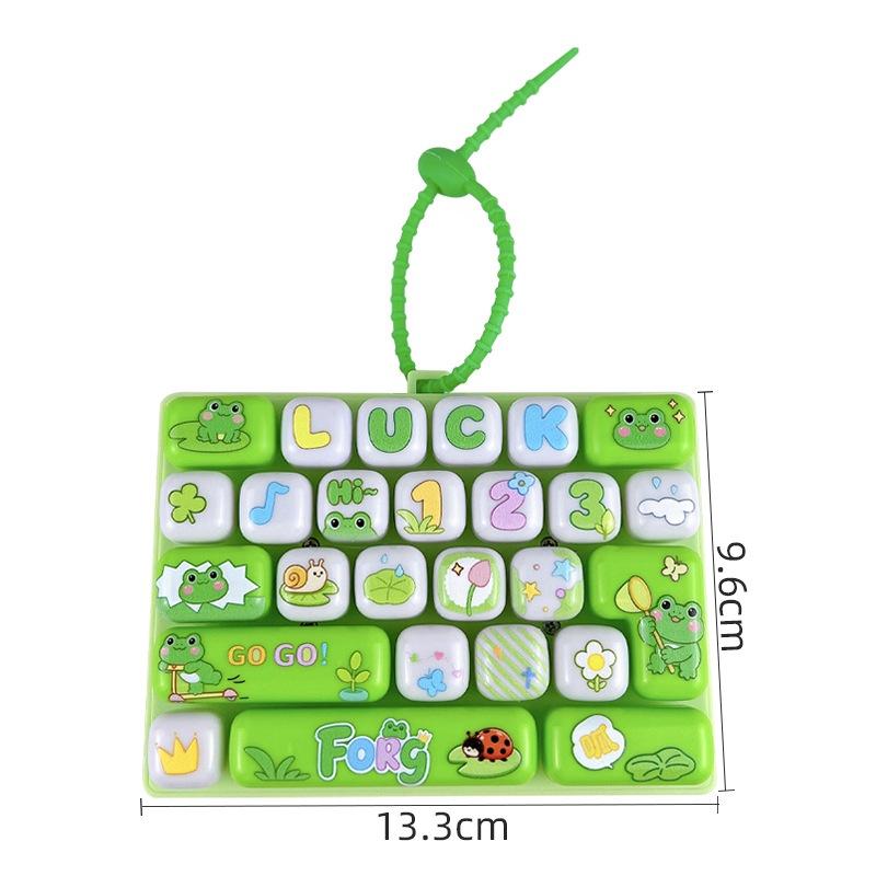 26 Grids Stress Relief Keyboard Keychain Realistic Press Fidget Toy Portable Bag Pendant Desktop Decor for Students