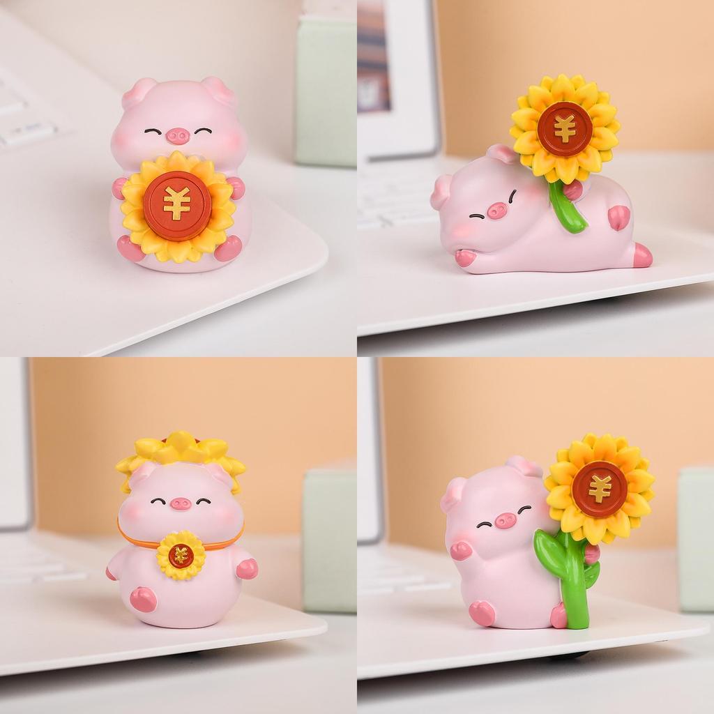 Car Decor Resin Car Accessory With Cute Pig Design For Office And Car Gift Ideas