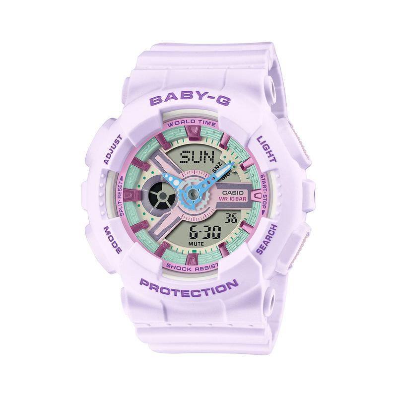 

Casio BABY-G Symphony Elf Gear Bezel Waterproof and Shockproof Sports Student Casual Quartz Movement Resin Strap Japanese and Korean BA-110XPM-6APR фиолетовый