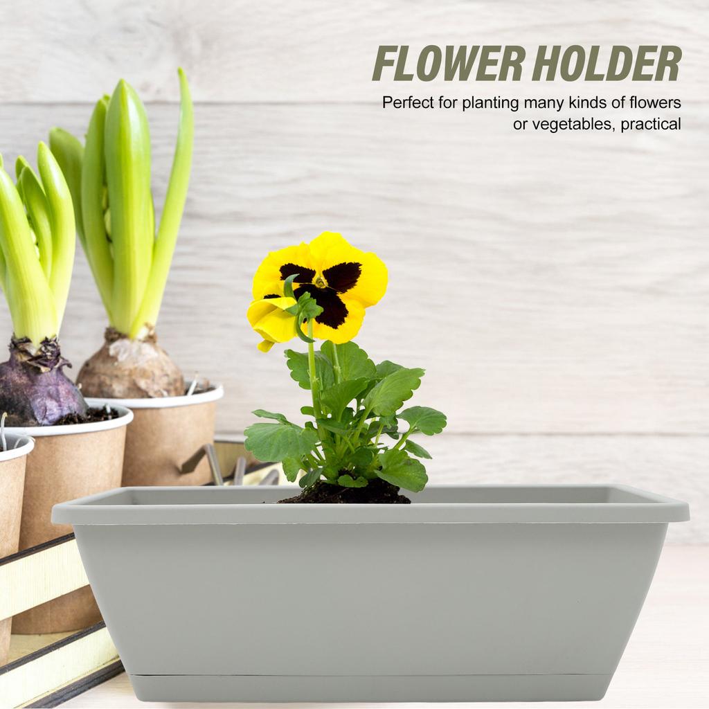 4er-Set rechteckiger Blumenkasten Pflanzgefäß Blumentopf Gemüse Pflanztopf Gartenzubehör Harz Pflanzbehälter Gartenzubehör
