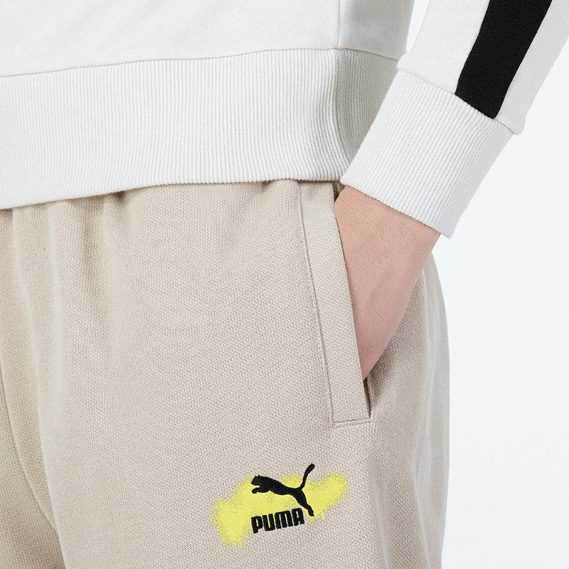 Puma Letter Print Casual High-Waisted Knitted Sports Pants Men bottoms Khaki 536088-64