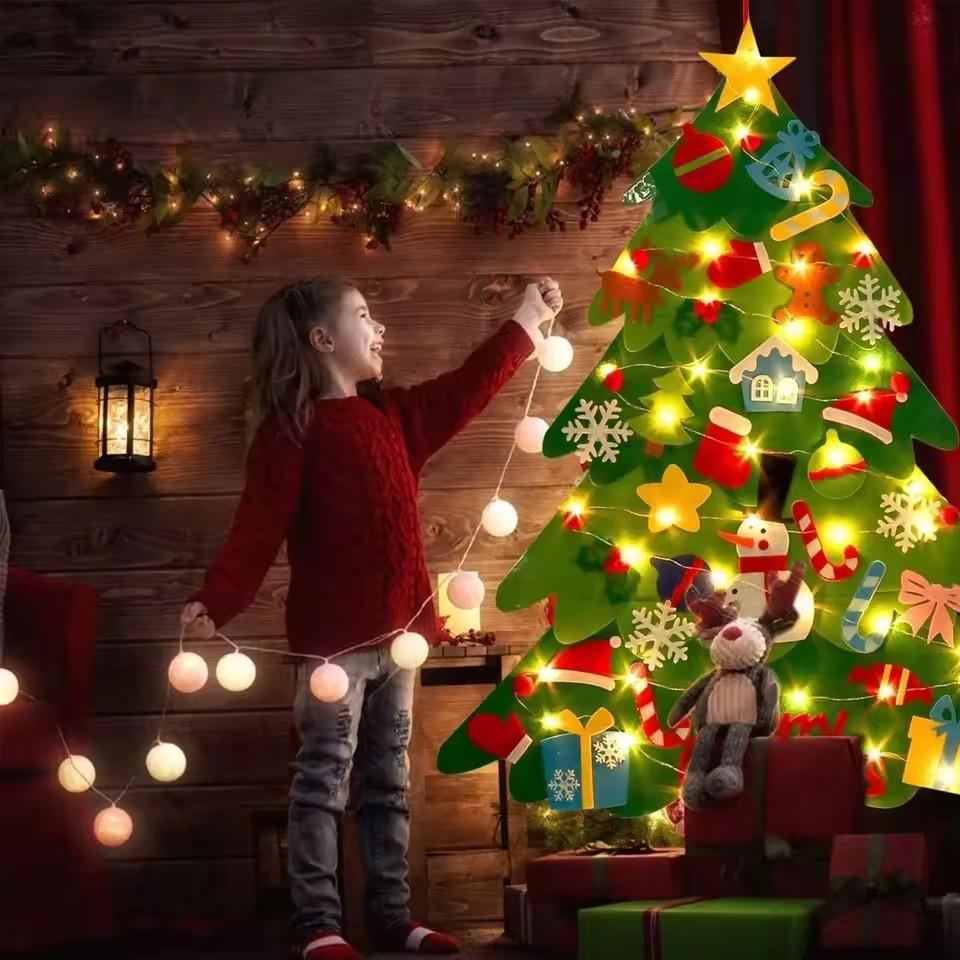 DIY Filz Weihnachtsbaum Weihnachtsdekoration für Zuhause Navidad 2025 Neujahr Weihnachtsschmuck Weihnachtsmann Weihnachtsgeschenke für Kinder