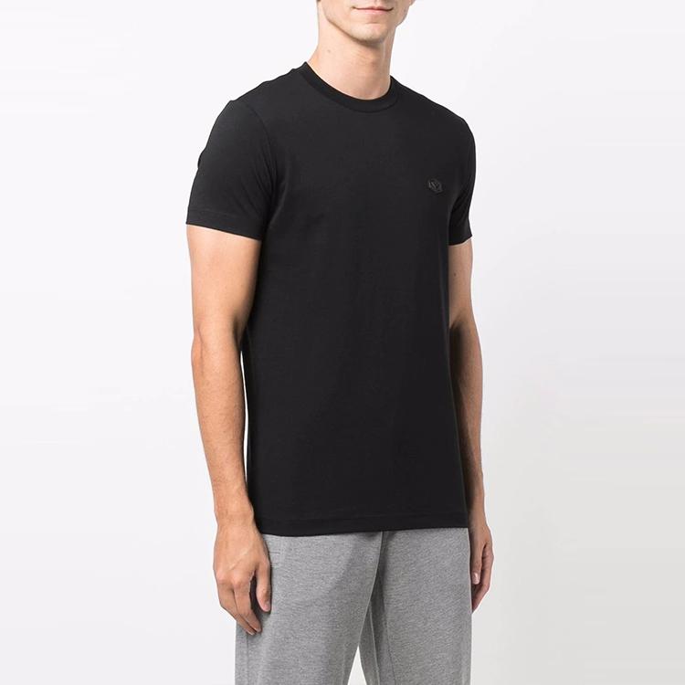 Emporio Armani FW21 Logo Appliqué Casual Short Sleeve T-Shirt Men Tops Black 8N1TQ61JRGZ0999