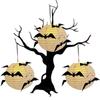 Night Lamp Halloween Ghost Glowing Lantern Foldable Black Bat Handheld Lantern  Haunted House