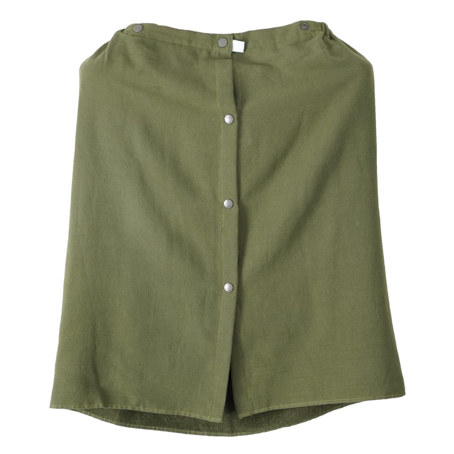 

oruTa Wrap Length Quick Cotton x Регулируемое полотенце, для детей, 58 см, 2WAY, простое, впитывающее, сушильное, марля, 100% (120 58см, Пуговицы, Хаки)