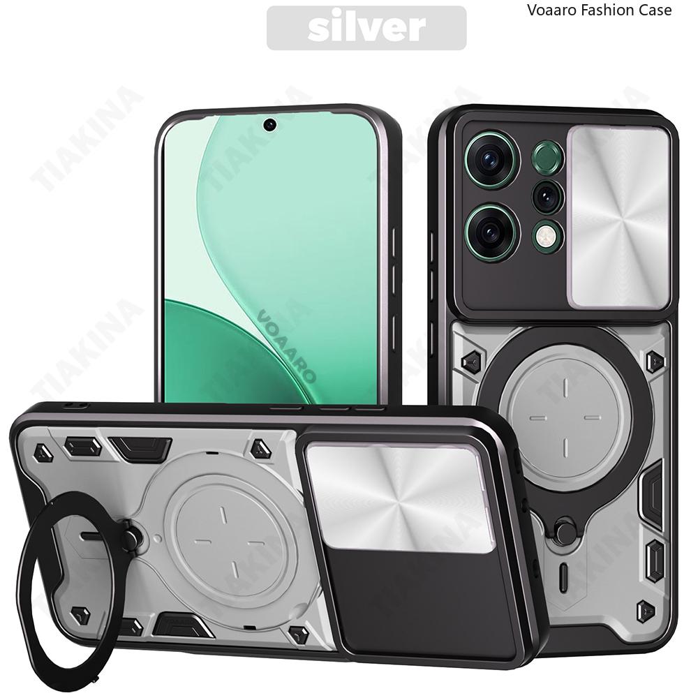 Slide Lens Armor Funda for OPPO Reno14 Pro Case for OPPO Reno 14 Pro Reno14 F Case Magnetic Ring Stand Holder Cover