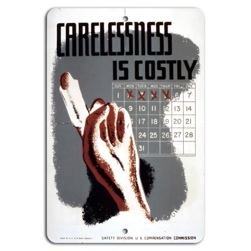 

Carelessness is Costly Stay Safe Every DayAluminumtin sign 20x30cm（7.8x11.8inch）