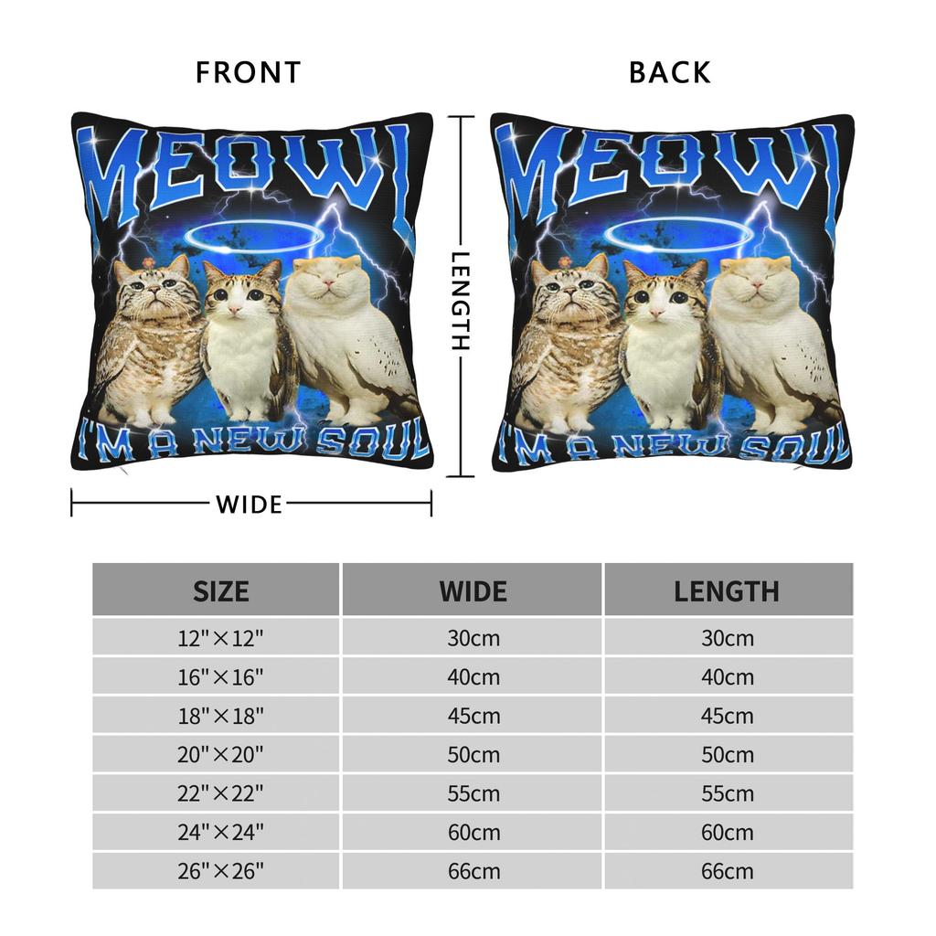 Gatto Gufo Divertente Maledetto Cervello Marcio da Internet Bootleg Meowl Federe Federa Divertente Per Divano Letto Salotto Copricuscino