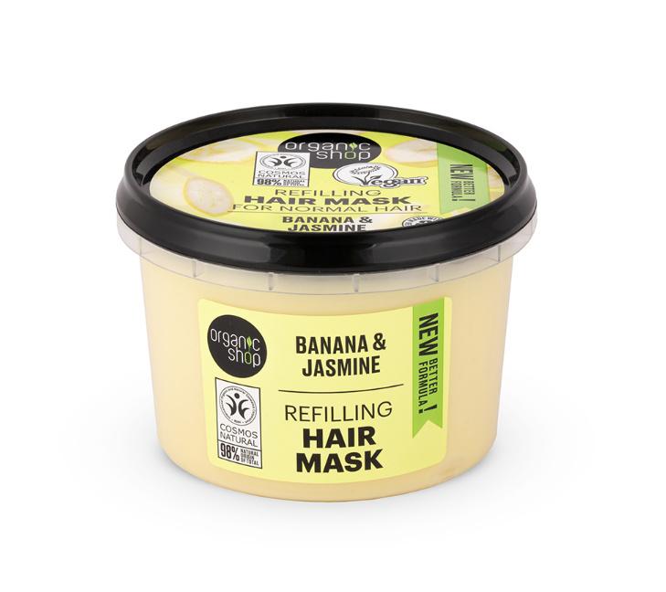 Organik shop maska do włosów do zwiększenia objętości banan i jaśmin 250ml