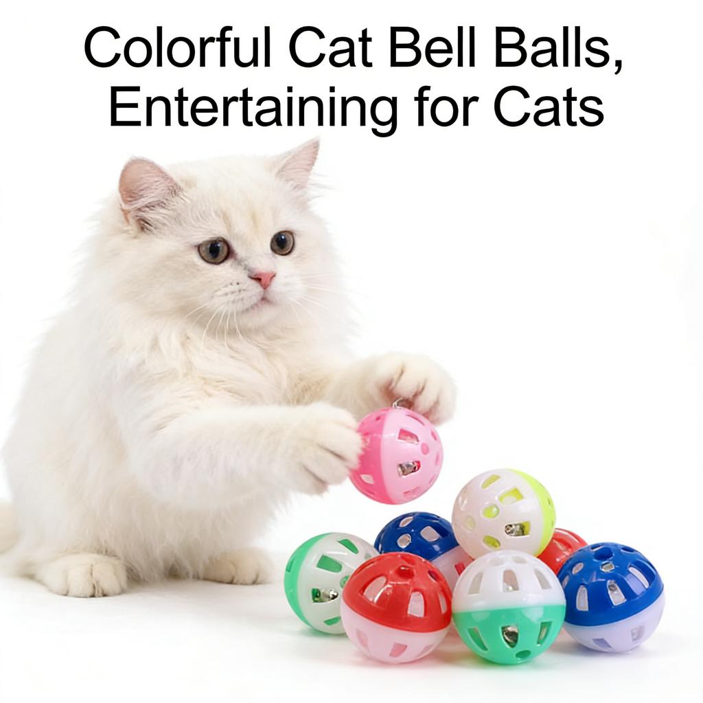 Interactive Cat Toys with Balls and Bell, Assorted Colors, Fun and Engaging