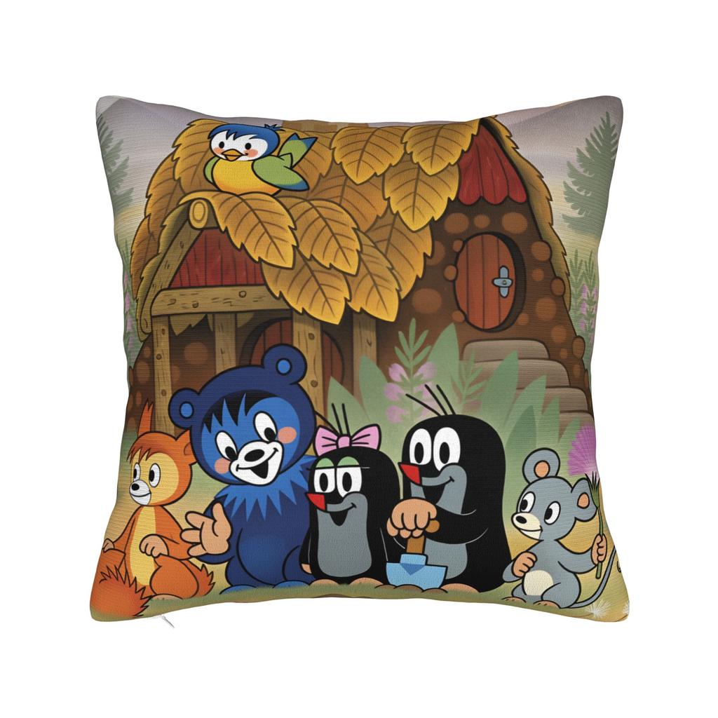 Pillow Case Cute The Little Mole art Soft  Pillow Cover For Sofa Bedroom Home Decor Funny Pillowcases