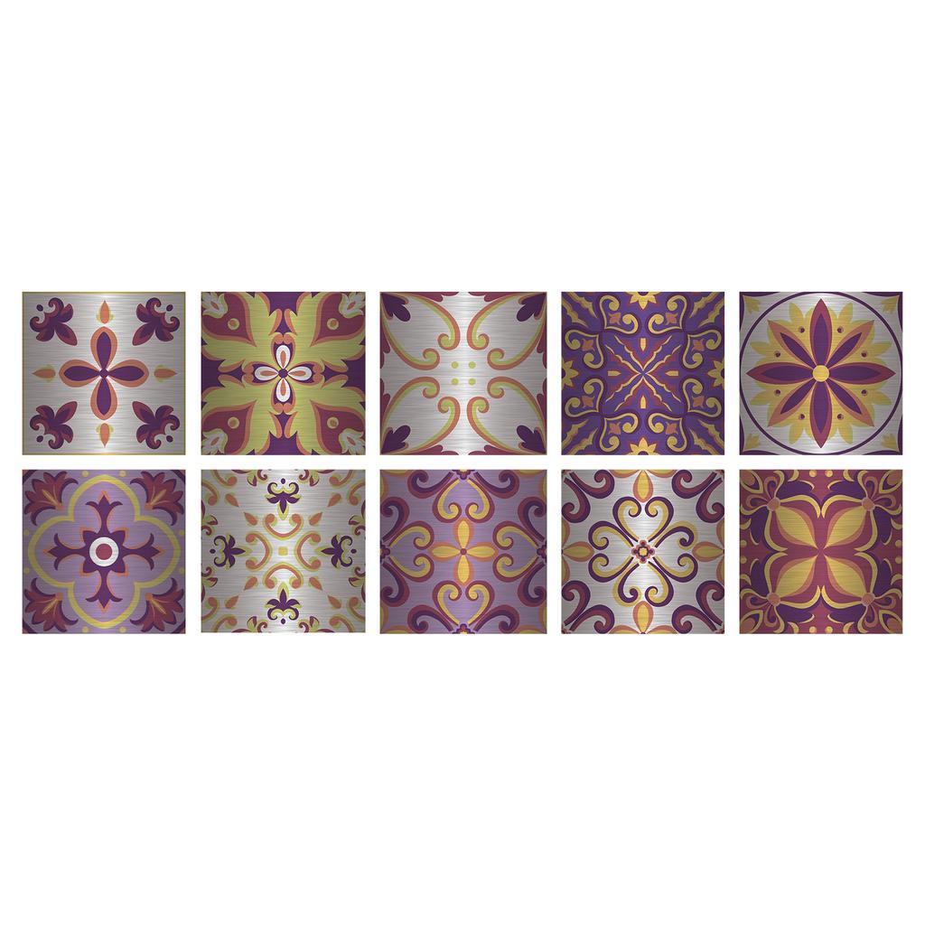 Brushed Silver Foil Tile Sticker Self-Adhesive Kitchen Wall Sticker Metal Texture Creative Tile Wallpaper Mosaic Wall Sticker