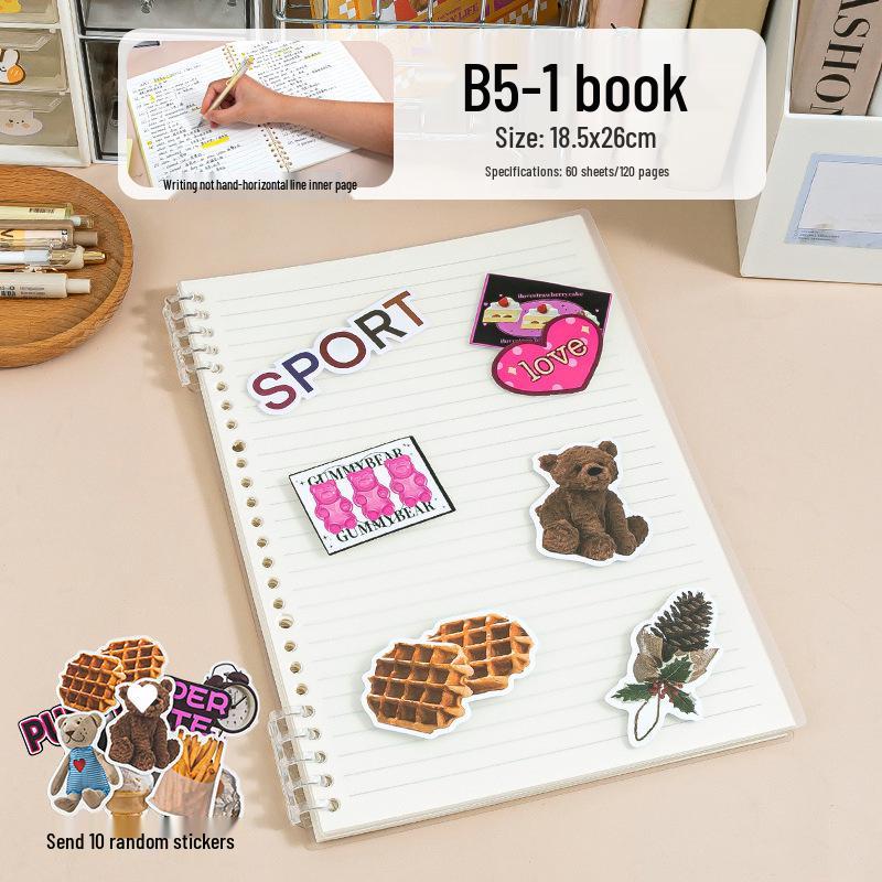 Ergonomic, High-value Loose-leaf Notebook with Detachable Binder; Suitable for High School and Junior High Students.