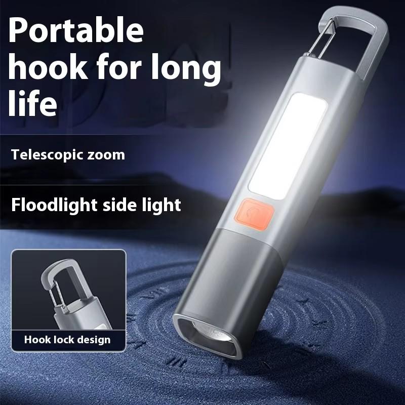 Strong Light ABS Flashlight USB Charging Flashlights with 365 UV Light,Magnet,Pen Clip Outdoor EDC Torch Camping Emergency Lamp