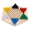 Chinese Checkers Board Game Set 6 Color Pegs Eductaional Wooden Game Board for Adults Kids Logic Training