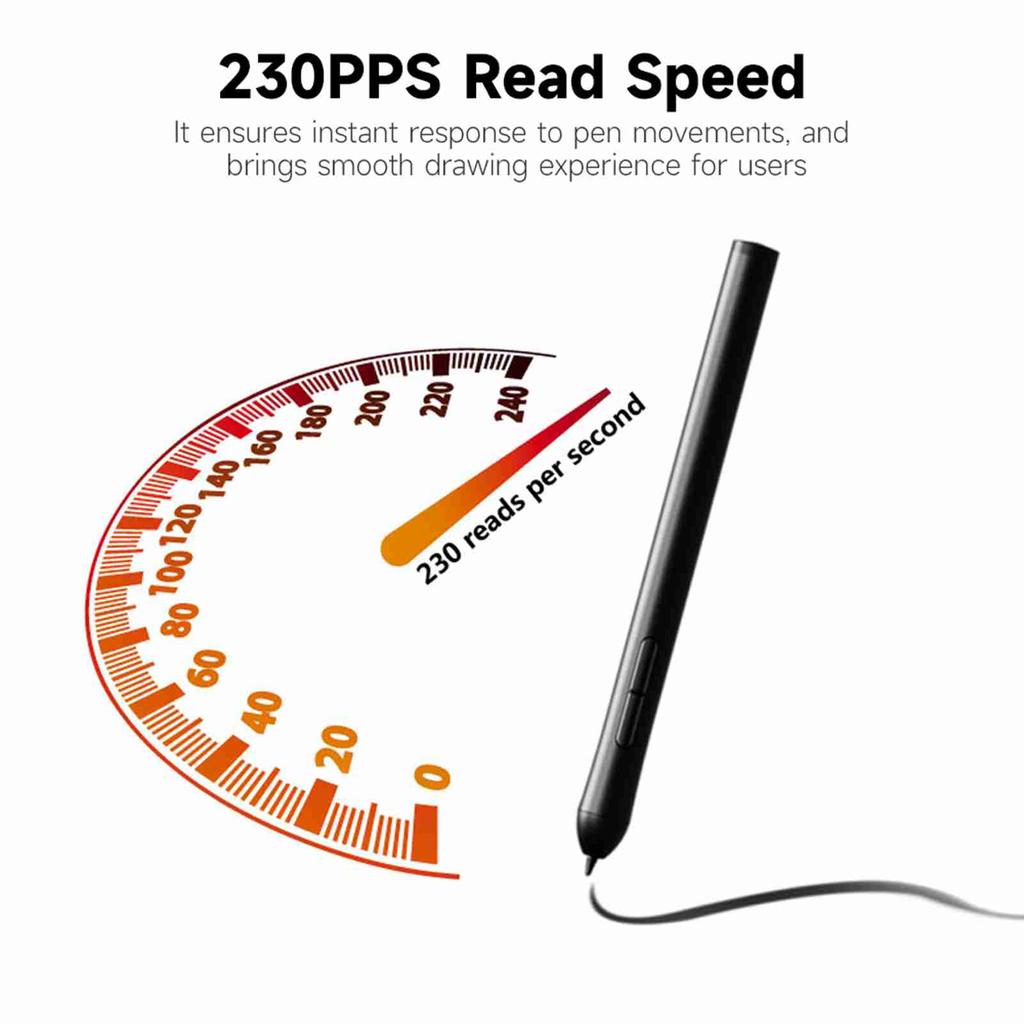 WP9625N Graphics Tablet Drawing Tablet 8192 Levels Pressure Sensitivity 5080LPI Resolution 230PPS Read Speed 2.4G BT