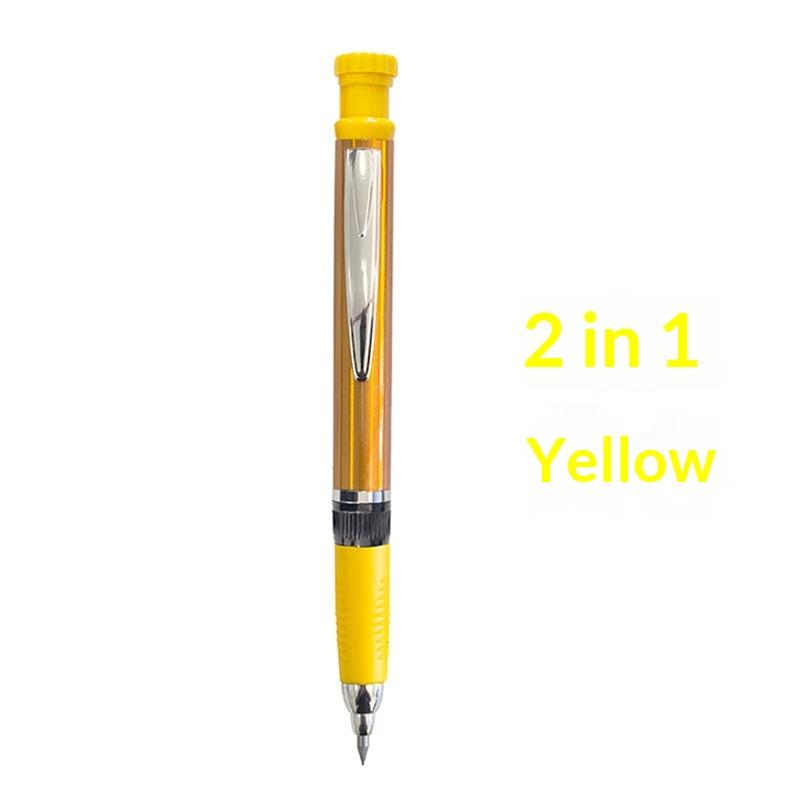 2,8 mm 2-in-1 Holzbearbeitungs-Minenbleistift mit Mine und eingebautem Anspitzer für Tiefloch-Zimmermannsmarkierungsstifte Werkzeug