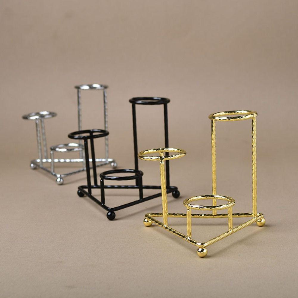 Large Capacity Triangular Ball Base Silver/Black/Gold Crystal Ball Stand  Office