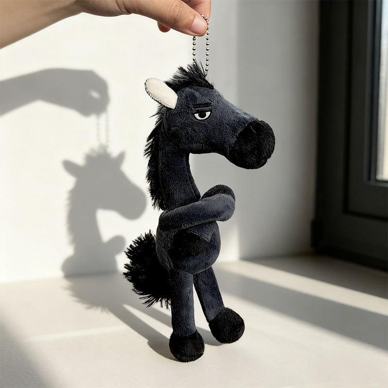 Plush Arrogance Pony Keychain For Women Bag Pendant Decor Cute Plush Horse Car Keychain Party Gift Key Ring Accessories