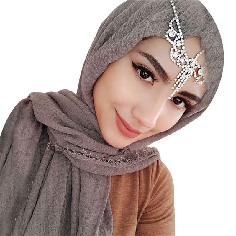 NOVINKA dámská bublinková jednobarevná mačkaná instantní hidžáb pod šátkem bavlna povlečení muslimský šátek a šátek islám turban dámské šátky
