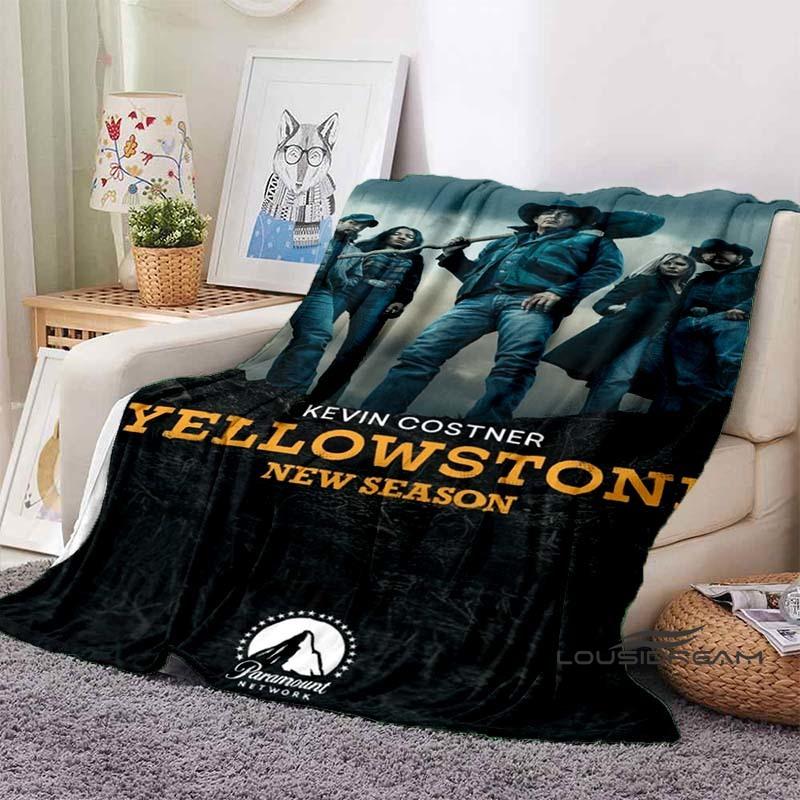 Personalisierbare 3D-gedruckte Yellowstone-Thermodecke, Geeignet für Wohnzimmer, Schlafzimmer, Bett, Sofa, Bürogeschenk, Flanelldecke