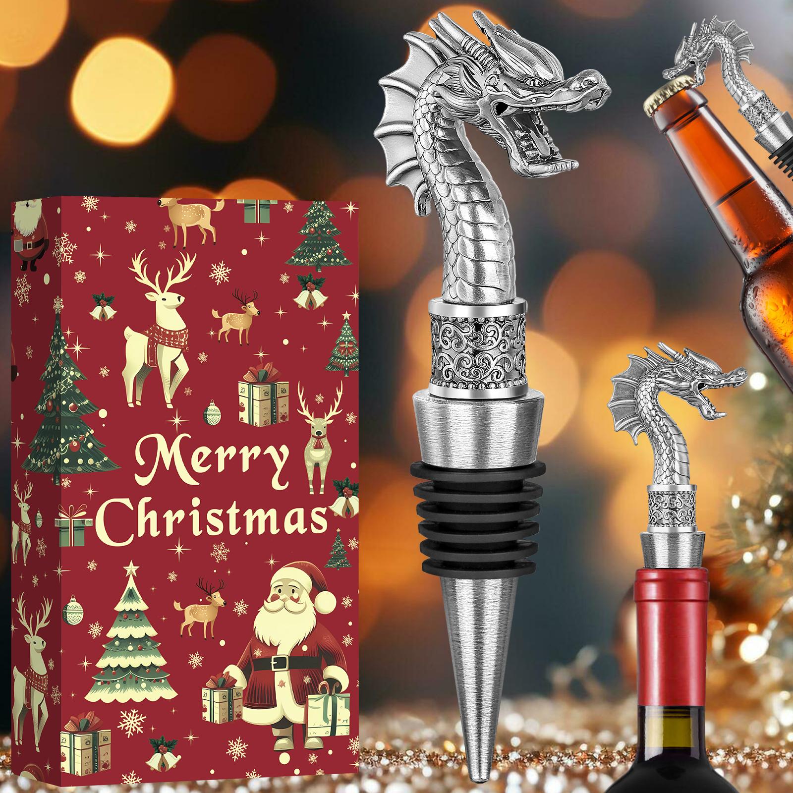 

LKKCHER Голова дракона Винный подарочный набор рождественский оригинальный открывалка для пивных бутылок 2 в 1 новогодние подарки для мужчин инструменты для домашней вечеринки