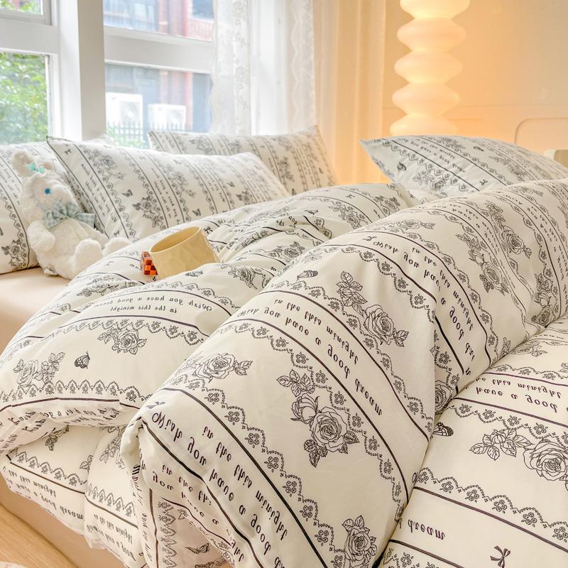 

Комплект постельного белья из чистого хлопка для дома, 120 плотность, цветочный, для студенческого общежития, хлопковый набор из 3 предметов 1.2 m 3pc quilt 1.5*2m