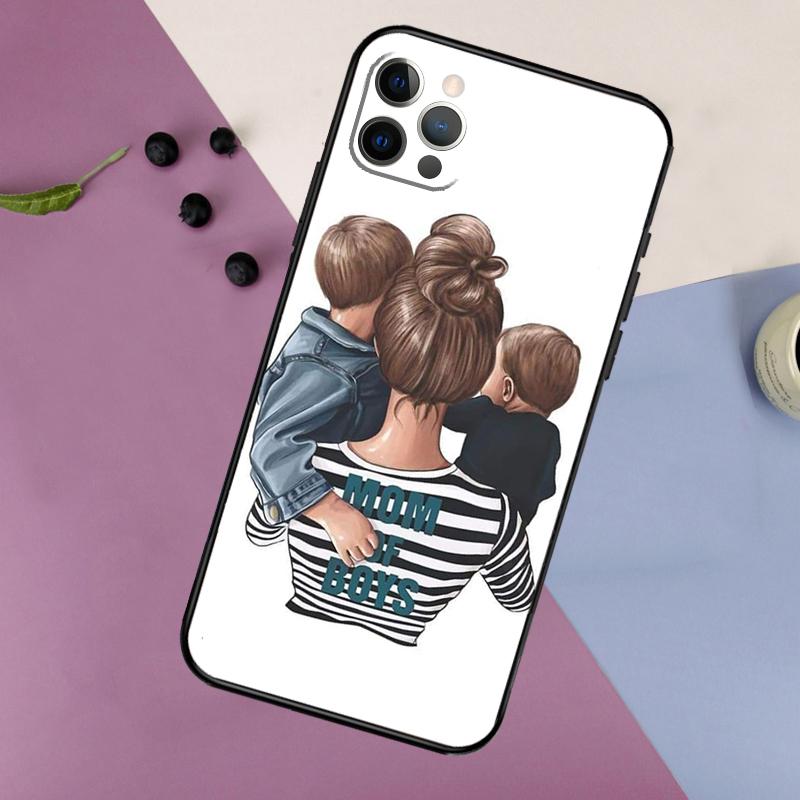 Baby Mom Daughter Girl Son Dad Phone Case For iPhone 16 15 14 13 12 11 17 Pro Max 13 mini 16 Plus 16e 17 Air Bumper Cover