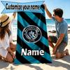 Toalla de Playa Personalizada con Nombre del Manchester City FC, para Viaje Camping Fiesta en la Playa Decoración del Hogar, Regalo de Cumpleaños para Familia y Amigos