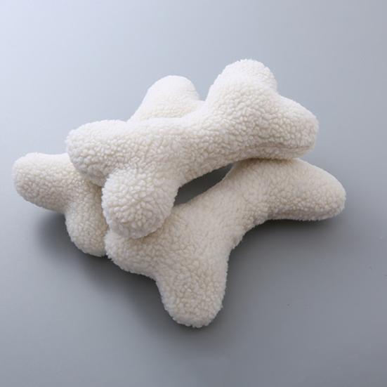 Dog Squeaky Toy Soft Plush Dog Chew Toy Boredom Relief Interactive Bone-shaped