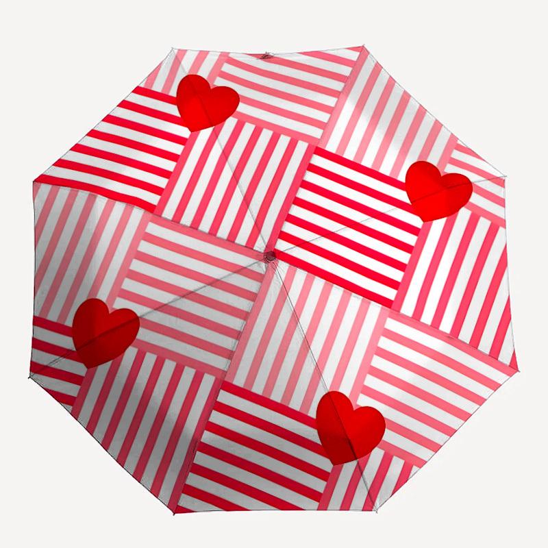 

1pc Heart-patterned Folding Umbrella, Durable, Suitable for Outdoor Activities or Rain, Suitable for Commuting yy251027087
