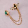 Fashion Bee Crystal Tassel Chain Women Brooch Vintage Lapel Pin Badge Men'S Shirt Collar Pins Luxulry Jewelry Accessories Gift
