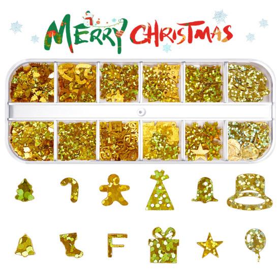 1 Box Nail Sequins Ultra-Thin Bright Color Mix Shape Wide Application Easy To Apply Decorative PET