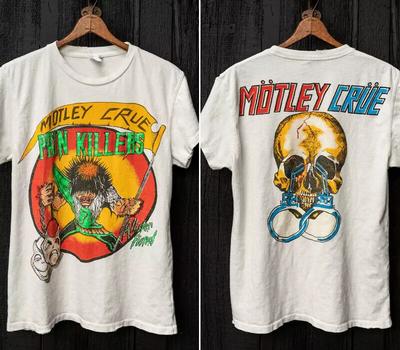 Motley Crüe Pain Killers 2 Side 90s Reprint T Shirt
