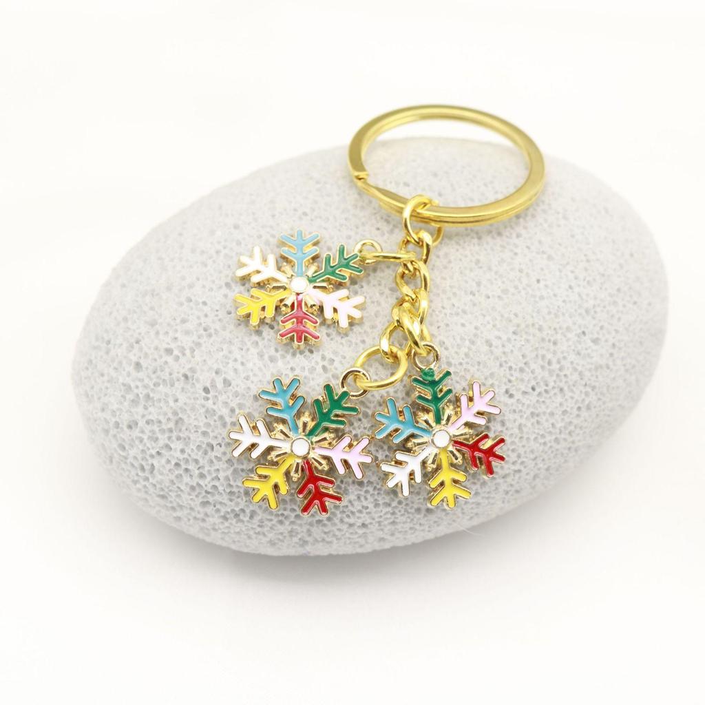 Snowflake Bell Keychain: European & American Christmas Ornament