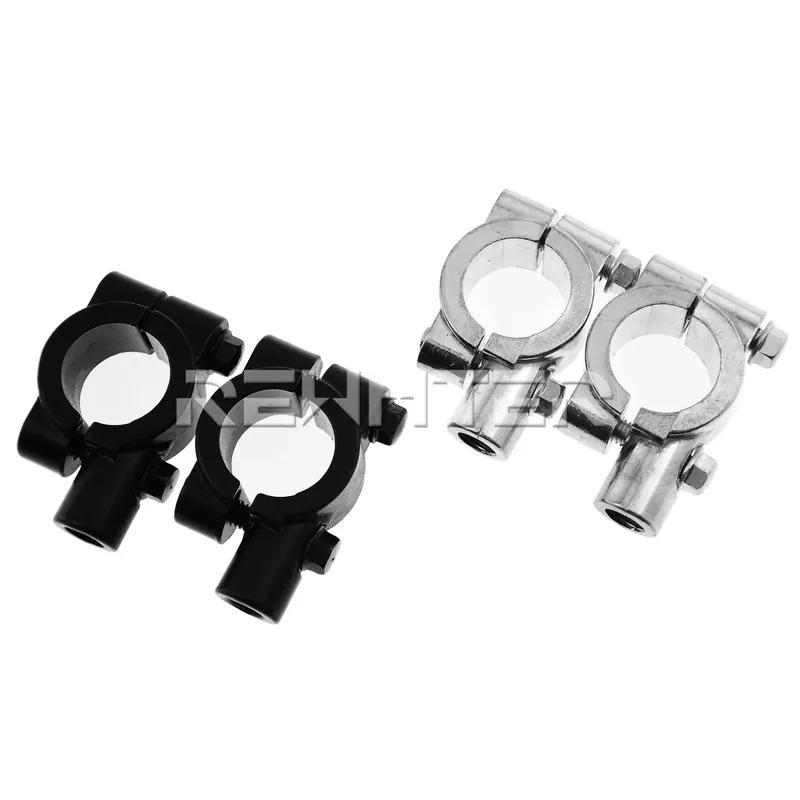 Motorcycle Rear View Mirrors Mount Clamp 2PCS 22mm 25mm Handlebar 8mm 10mm Thread Universal Rear Mirror Holder Adapter Bracket