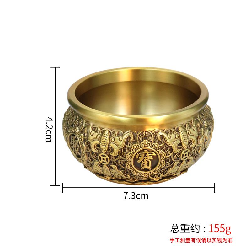 Eight Blessings Copper Golden Toad Treasure Bowl Home Office Craft Ornament Wholesale One Piece Dropshipp