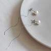 _FF01 Natural Freshwater Pearl Line Earrings (Non-discoloring)
